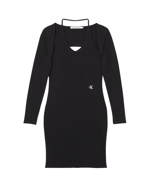 Calvin Klein Jeans Cut Out Long Sleeves Dress