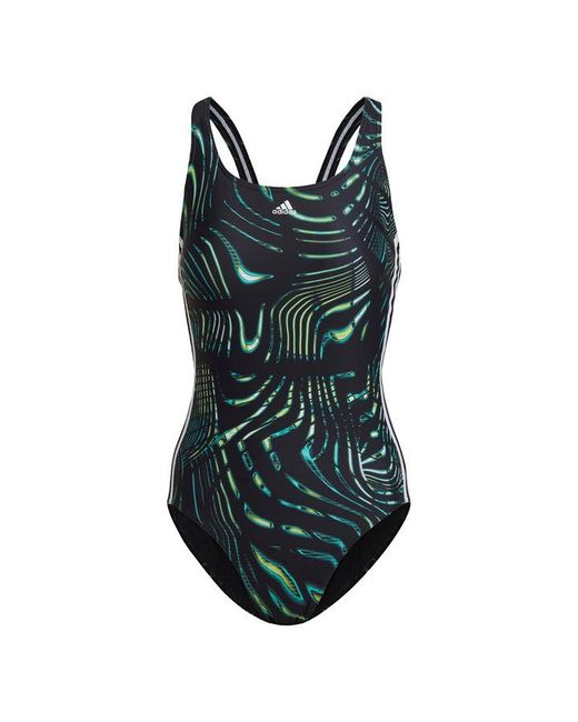 Adidas Souleaf Graphic 3-Stripes Swimsuit