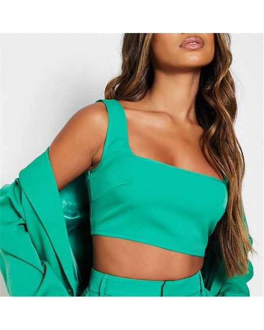 I Saw It First Tailored Square Neck Crop Top