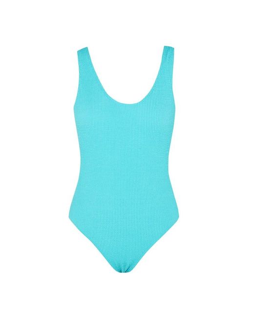 Missguided Crinkle Scoop Neck Swimsuit
