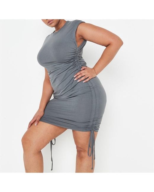 Missguided Plus Ruched Slinky Mini Dress