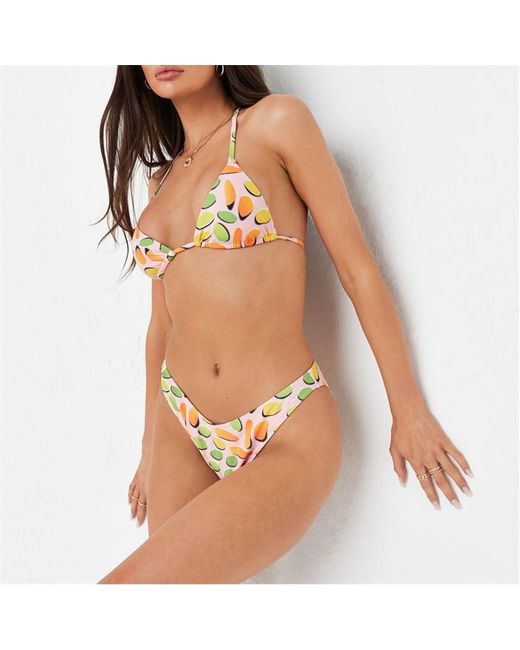 Missguided Circle Print Triangle Bikini Top