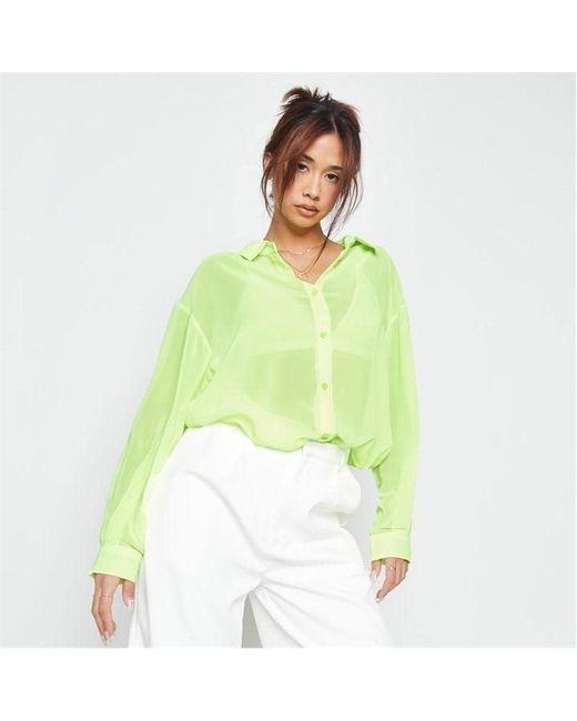 Missguided Oversized Sheer Beach Cover Up Shirt