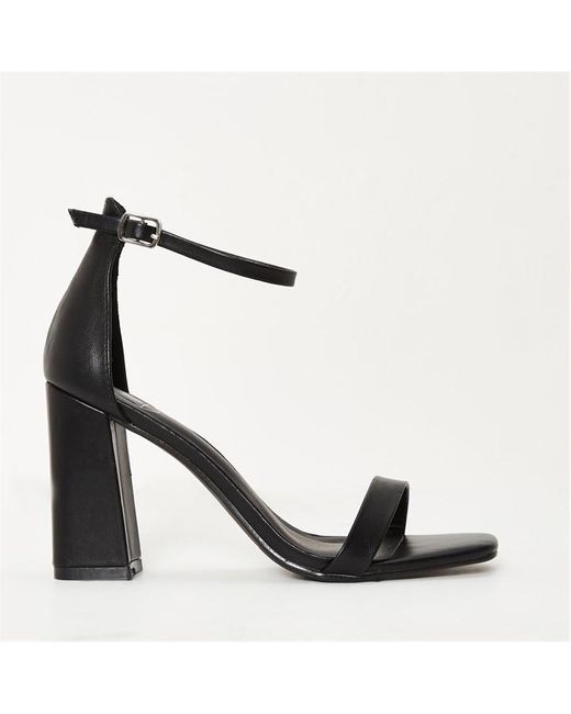 Missguided Faux Leather Block Heeled Sandals