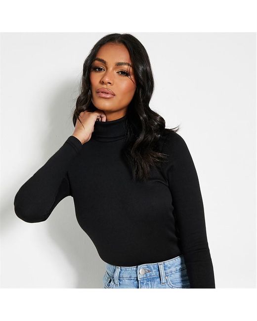 I Saw It First Rib Roll Neck Cotton Crop Top
