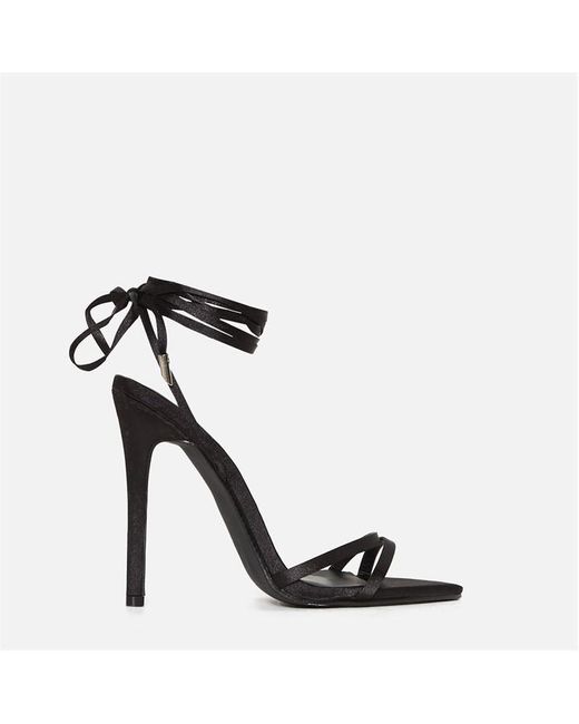Missguided Ribbon Lace Up Barely There Heels