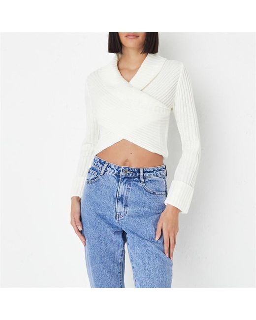 Missguided Wrap Front Knit Jumper