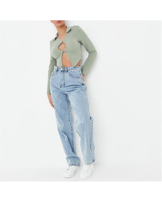 Missguided Wash High Waisted Mom Jeans
