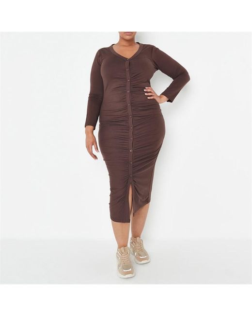 Missguided Plus Ruched Midaxi Dress