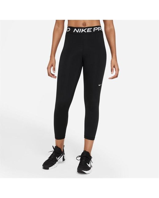 Nike Pro 365 Mid-Rise Cropped Mesh Panel Leggings