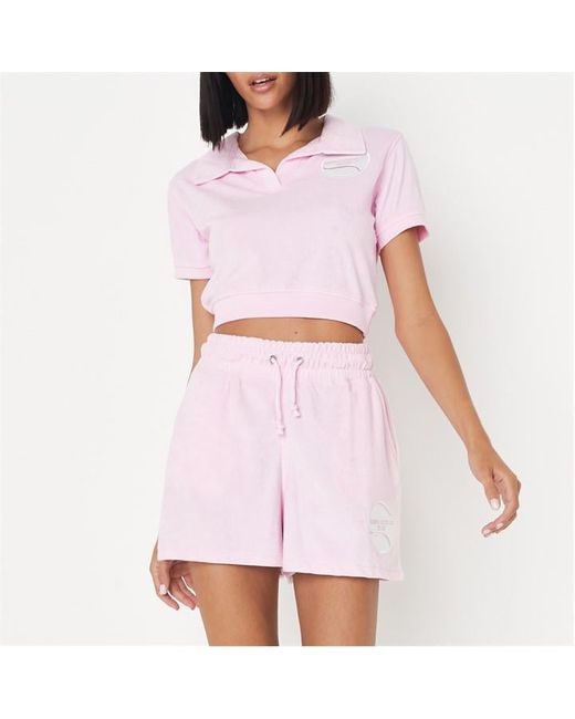 Missguided Embroidered Towelling Jogger Shorts