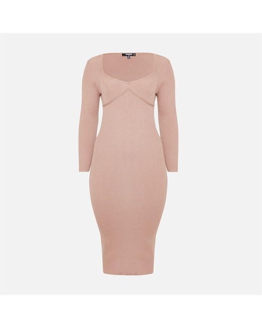Missguided Recycled Plus Sweetheart Neck Rib Knit Midaxi Dress
