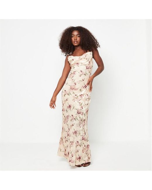 Missguided Floral Print Cowl Neck Maxi Dress