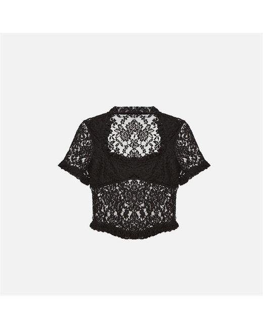 Missguided Round Neck Lace Crop Top