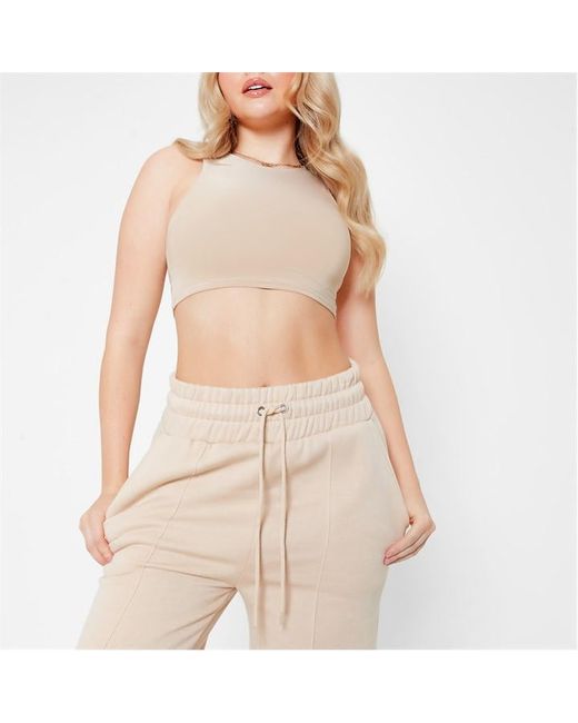 I Saw It First Double Layer Slinky Racer Neck Crop Top