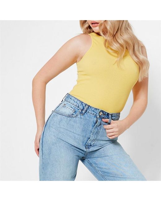 I Saw It First Rib Racer Neck Crop Top