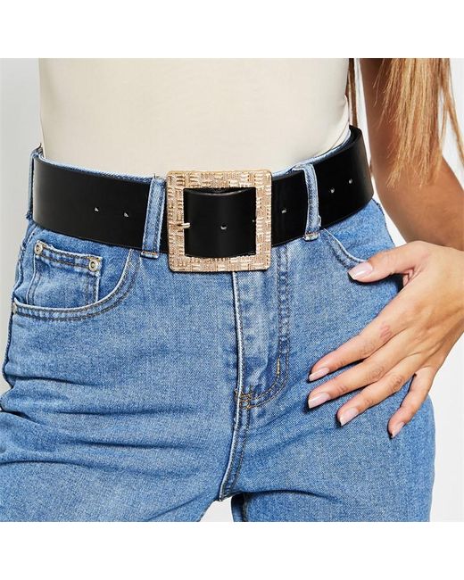 I Saw It First Textured Buckle Faux Leather Belt