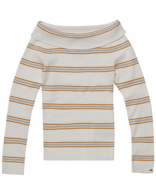 Tommy Jeans Off Shoulder Rib Sweater