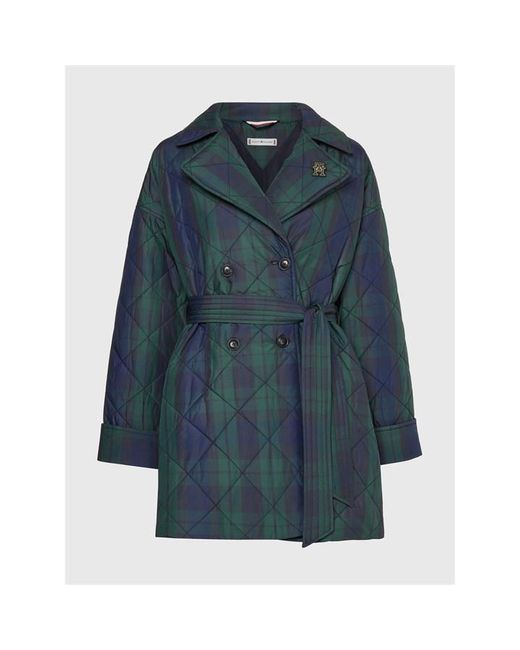 Tommy Hilfiger Check Quilted Peacoat