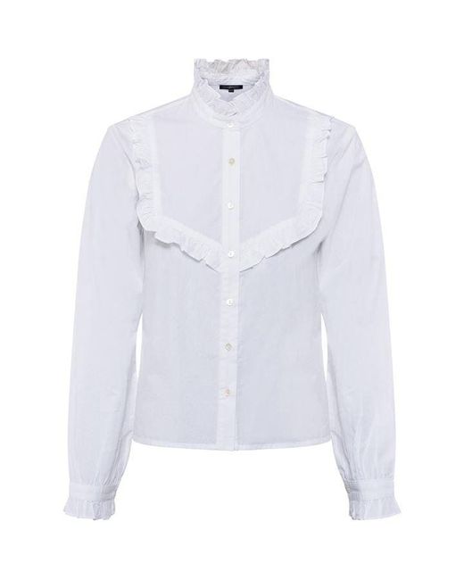 French Connection Zaves Organic Poplin Ruffle Blouse