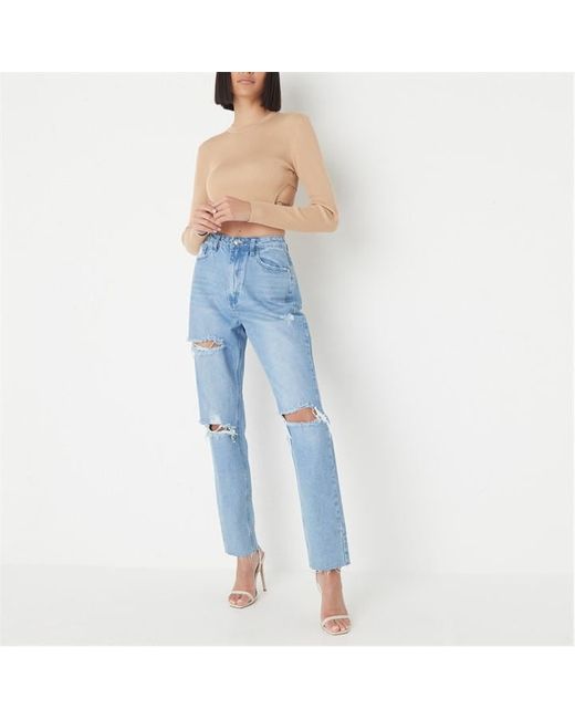 Missguided Ripped Straight Leg Jeans