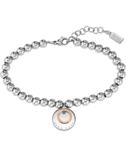 Boss Ladies Medallion Stainless Steel Bracelet