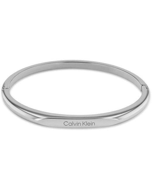 Calvin Klein Ladies stainless steel faceted hinged bangle