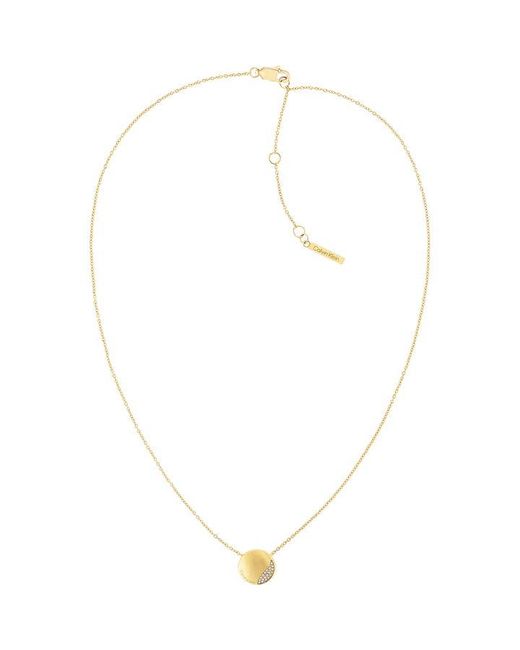 Calvin Klein Ladies brushed yellow crystal necklace