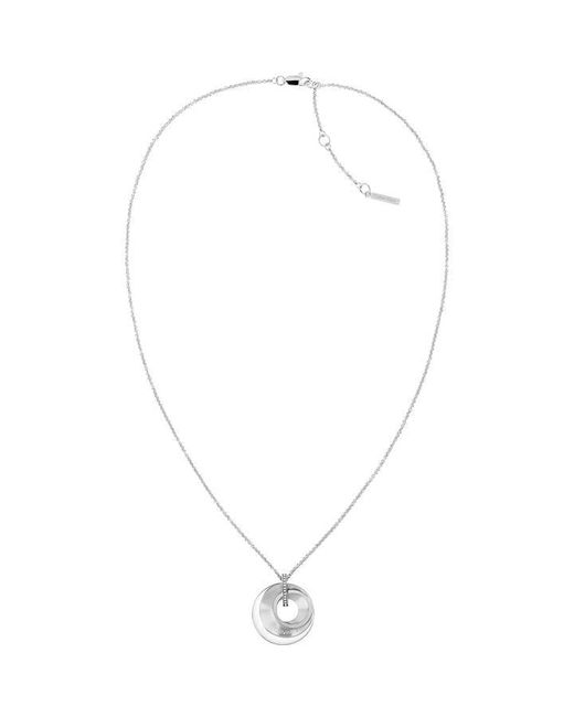 Calvin Klein Ladies stainless steel crystal charm necklace