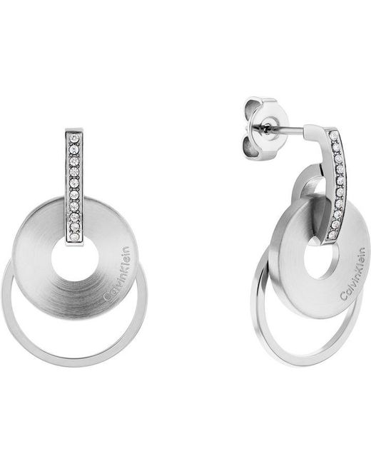 Calvin Klein Ladies stainless steel crystal charm earrings