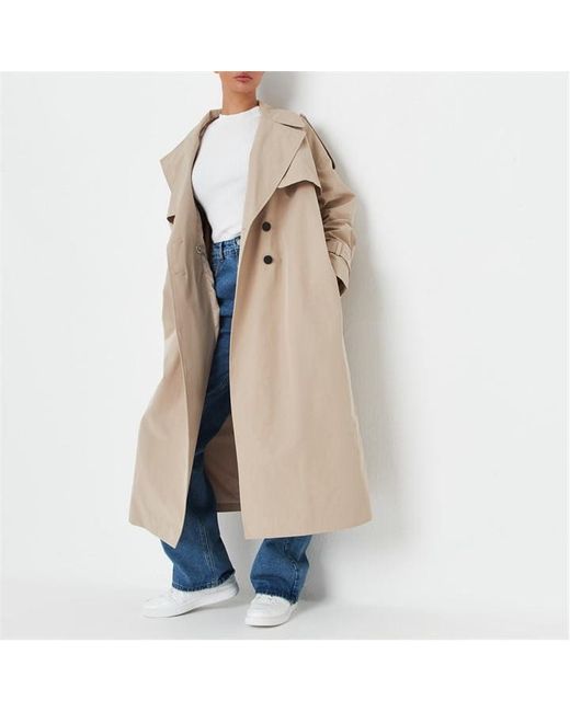 Missguided Longline Belted Trench Coat