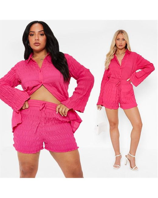 I Saw It First Textured Floaty Shorts Co-Ord