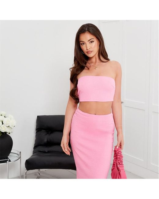 I Saw It First Textured Bandeau Crop Top