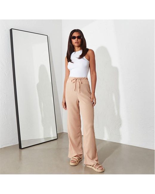 I Saw It First Textured Wide Leg Trousers