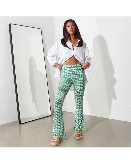 I Saw It First Printed Slinky Flared Trousers