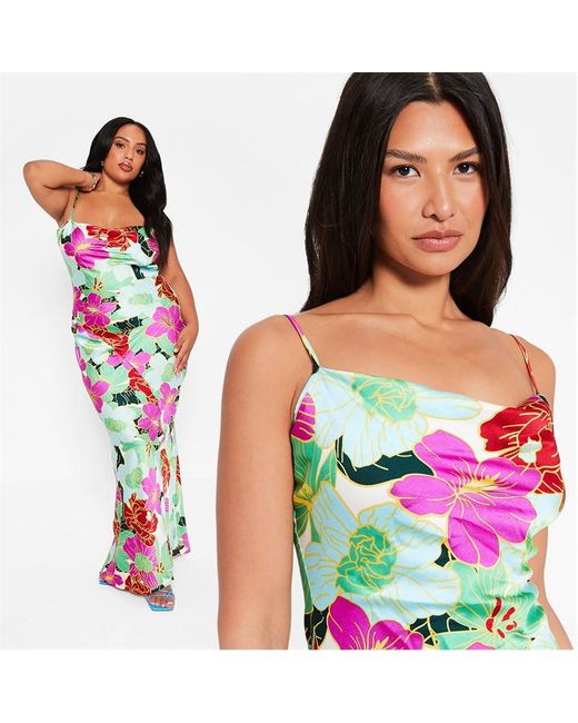 I Saw It First Printed Cami Cowl Neck Maxi Dress
