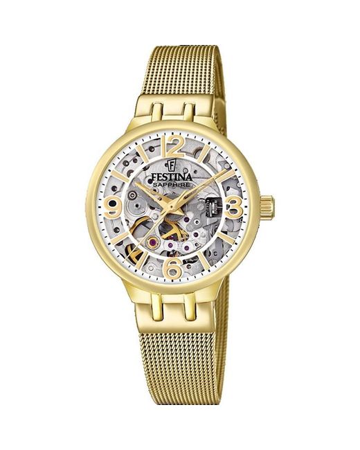 Festina Ladies Skeleton Gold Watch F20580/1