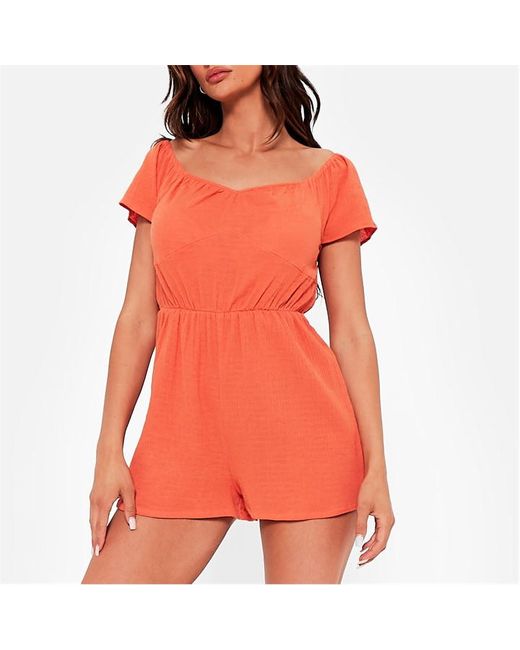 I Saw It First Crinkle Textured Short Sleeve Playsuit