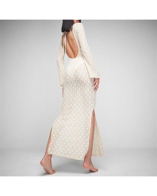 Missguided Crochet Look Floral Maxi Dress