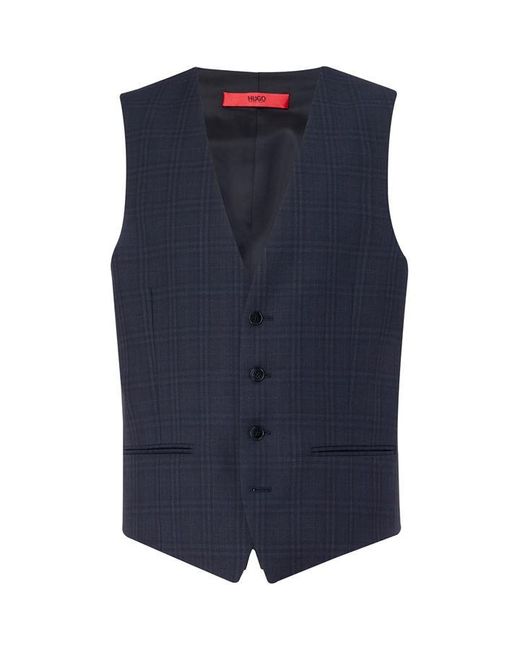 Hugo Boss Vin Slim Check Three-Piece Suit Waistcoat