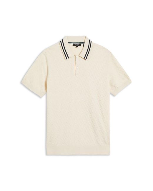 Ted Baker Brooch Knit Polo Shirt