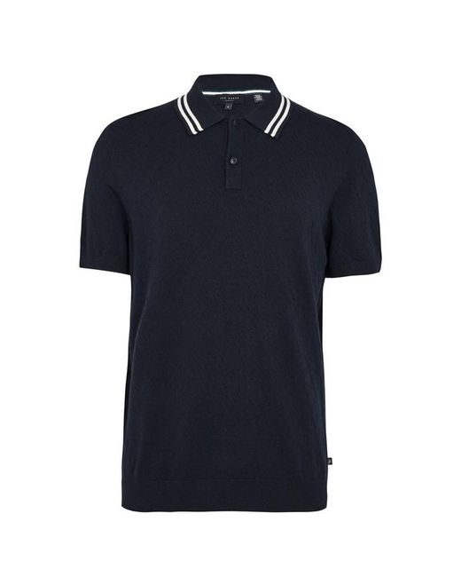 Ted Baker Brooch Knit Polo Shirt