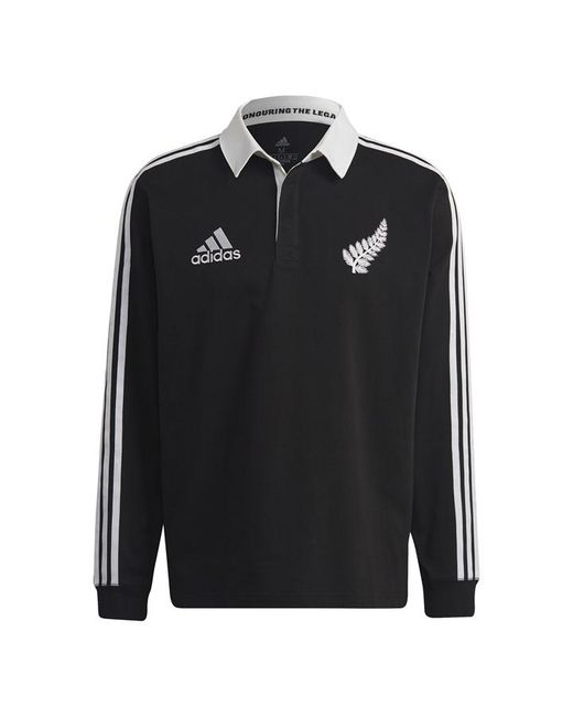 Adidas New Zealand All Blacks Longsleeve Home Polo Shirt 2022 2023