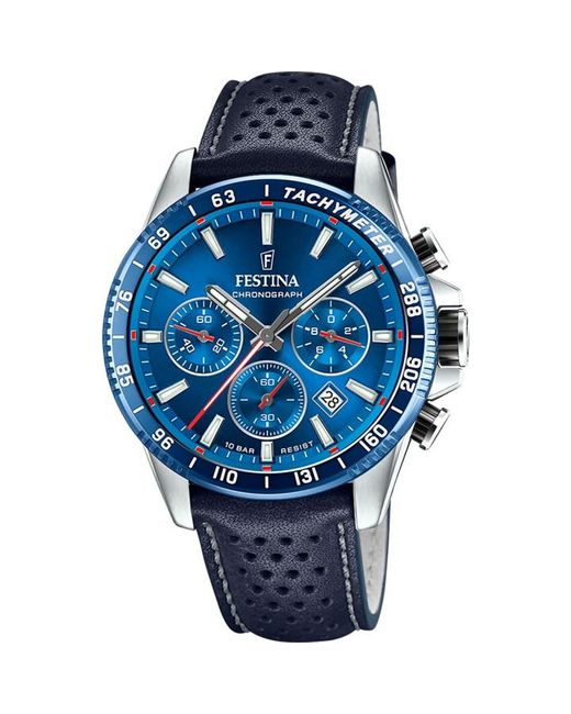 Festina Chronograph Watch with Leather Strap