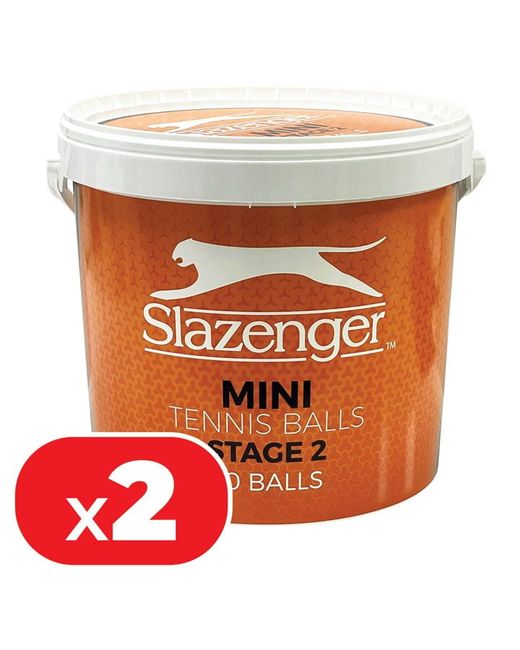 Slazenger 2 x Mini Tennis Orange Buckets
