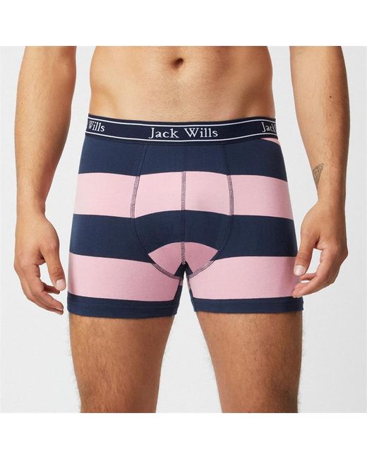 Jack Wills Multipack Stripe Boxers 2 Pack