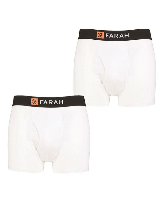 Farah 2 Pack Plain Cotton Keyhole Boxer Short