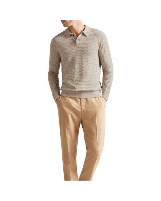 Ted Baker Patter Long Sleeve Knitted Polo Shirt