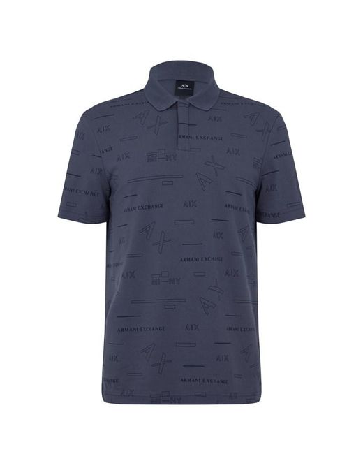 Armani Exchange All Over Print Logo Polo Shirt