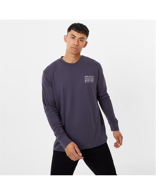 Jack Wills Long Sleeve Back Graphic T-Shirt